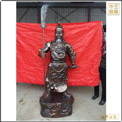 鑄銅關公 寺廟看書關公雕塑