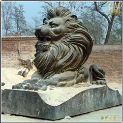 鑄銅關公 廠家批發(fā)寺院銅獅子