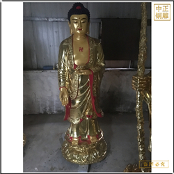 鑄銅關公 供應西方三圣貼金佛像報價