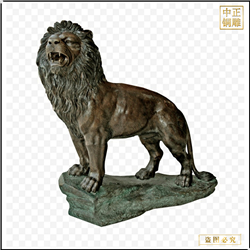 鑄銅關公 栗色銅獅子雕塑