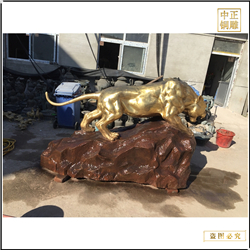 鑄銅關公 園林金錢豹銅雕塑