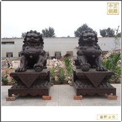 鑄銅關公 一對純銅北京銅獅子雕塑