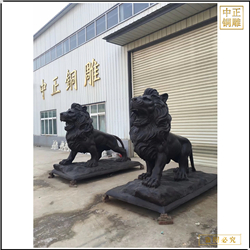 鑄銅關(guān)公 一對看門銅獅子雕塑
