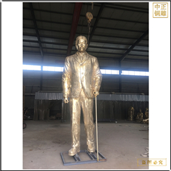 鑄銅關公 貼金熊希齡人物銅雕塑
