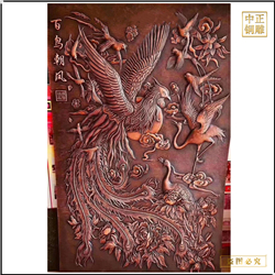 鑄銅關(guān)公 百鳥朝鳳銅浮雕壁畫