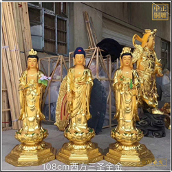 鑄銅關公 貼金西方三圣銅像批發廠