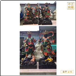 鑄銅關公 寺廟大型彩繪四大天王銅佛像