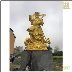 鑄銅關公 貼金四大天王銅佛像定制