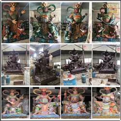 鑄銅關(guān)公 6米大型寺廟四大天王銅雕廠