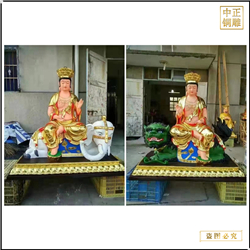 鑄銅關(guān)公 銷售寺廟文殊普賢菩薩銅佛像