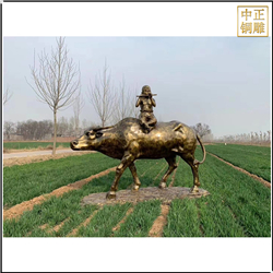 鑄銅關(guān)公 牧童騎牛銅雕塑