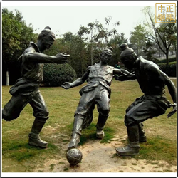 鑄銅關公 古代人物踢球銅雕塑