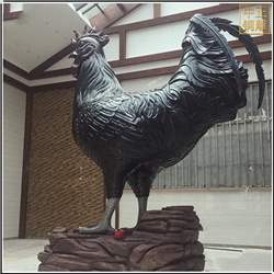鑄銅關公 室內景觀銅公雞雕塑