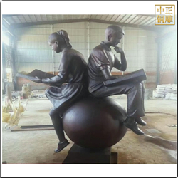 鑄銅關公 校園小孩讀書銅雕塑