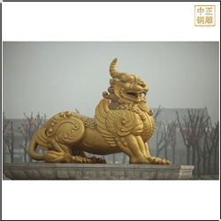 純黃銅獬豸雕塑定制價格 純黃銅獬豸雕塑定制價格