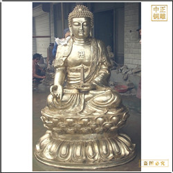 鑄銅關公 鎏金釋迦牟尼佛銅像