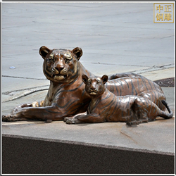 純銅老虎動物雕塑 純銅老虎動物雕塑
