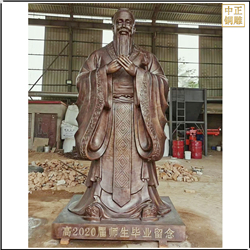 鑄銅關(guān)公 贈(zèng)母校孔子銅雕塑定制
