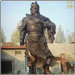 鑄銅關(guān)公 站像大型捋胡子關(guān)公雕像鑄造