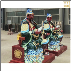 鑄銅關(guān)公 坐像看書彩繪關(guān)公雕塑